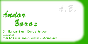 andor boros business card
